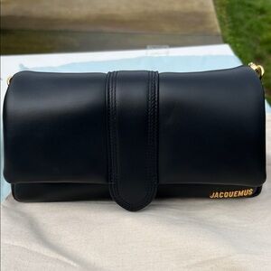 Jacquemus Black with Gold Accent Shoulder Bag
